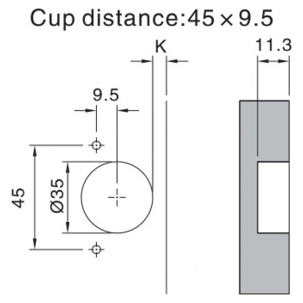 Eco 165 Hinge Clip On With Integrated Soft Close Measurements