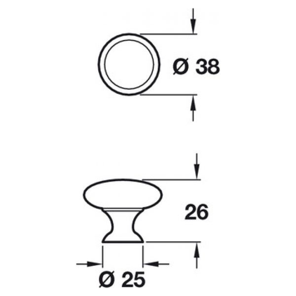 Henrietta Knob Handle Measurements