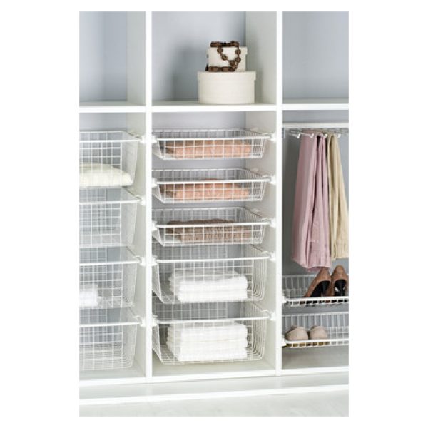 White Steel Deep Wardrobe Basket Example