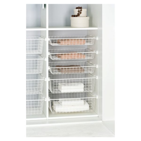 White Steel Wardrobe Basket