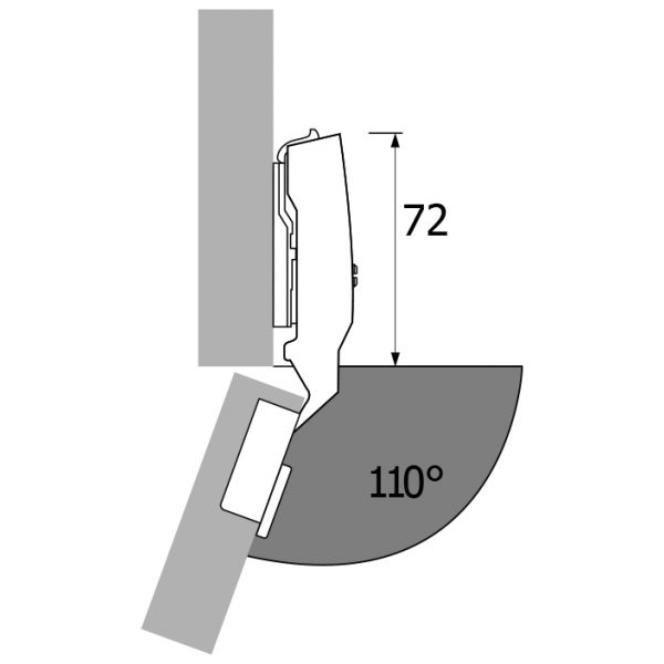 Hettich 110 Clip On Hinge Measurements 2